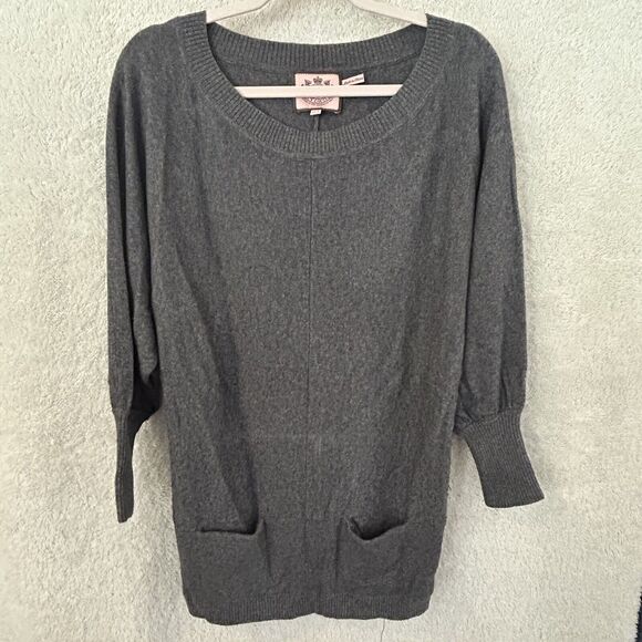 Juicy Couture Sweaters - Juicy Couture Dolman Sleeve Sweater Tunic Wool Cashmere Blend Pockets Medium Lg